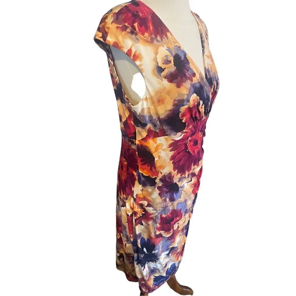 Lauren Ralph Lauren Sleeveless Multi-Color Floral Dress Size 14-NWOT